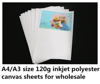 A4 veľkosť 120 g 150 d*150 d tenký blank polyester plátno pre atramentovú tlač