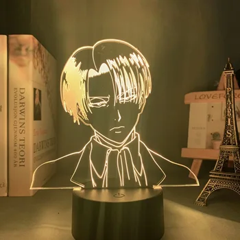 Akrylových 3d Lampa Útok na Titan pre Domáce Izba Dekor Svetlo Dieťa Darček LED Nočné Svetlo Anime