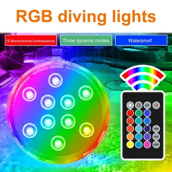Akvárium Lampa Viaceré Svetelné Režimy Vodotesný IP68 Diaľkové Ovládanie RGB Farby Akvarijné Ryby Nádrž LED Lampa pre Domáce