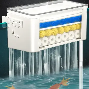 Akvárium Vodnej clony Filter Box S 3-v-1 Hornej Filter Nízkej hladiny vody Akvária Vody Čistička Obehu Filter