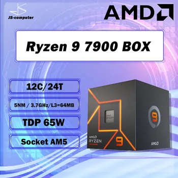 AMD Ryzen 9 7900 R9 7900 Box 3.7 GHz 12-Core 24-Niť CPU Procesor 5NM L3=64M 100-000000590 Zásuvky AM5 s chladičom