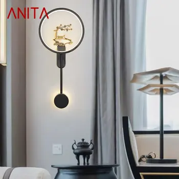 ANITA Moderné Nástenné Svietidlo LED Vintage Mosadz Tvorivé Sconce pre Domáce Obývacia Izba a Spálňa Posteli Dekor