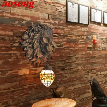 AOSONG Interiéru Nástenné Svietidlo LED Tvorivé Američan Tiger Štýl Svetlo Sconce pre Moderný Domov Obývacia Spálňa Posteli Verandu Dekor