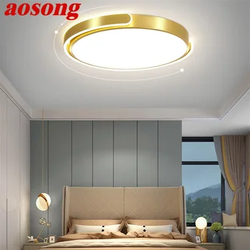 AOSONG Nordic Stropné svietidlo Súčasného Gold okolo Lampy Jednoduché Svietidlá LED Domov pre Obývacia Izba
