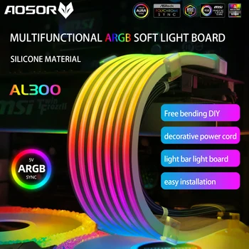 ARGB Svetlo Bar Pre 24Pin ATX základná Doska 8Pin Grafické Karty PC Prípade, 5V 3Pin ARGB Aura Sync Flexibilné LED Svetelné Pásy ľahkú Dosku