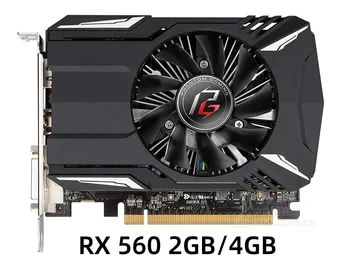 ASROCK RX 560 2GB 4GB Video Karty GPU 128Bit Pre AMD Radeon RX560 Grafické Karty GDDR5 Stolný Počítač, Video Hry, Ťažba Používané