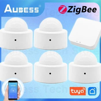 AUBESS Tuya ZigBee Ľudských Pohybové Čidlo Smart Home PIR Snímač Pohybu Detektor Zabezpečenia, Cez Inteligentný Život APLIKÁCIU Diaľkové Ovládanie