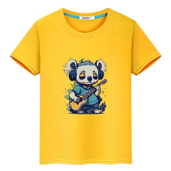Austrália Koala Roztomilý Kreslený T-shirt Bežné Krátky Rukáv Pohodlné Tee-tričko pre Chlapcov a Dievčatá v Lete 100% Bavlna Tričko Soft