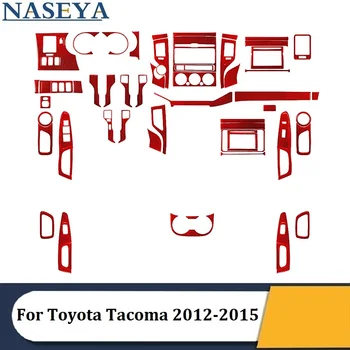 Auto Interiérové Dekoratívne Doplnky Pre Toyota Tacoma 2012 2013 2014 2015 Double Cab Uhlíkových Vlákien Materiálu Červené Nálepky