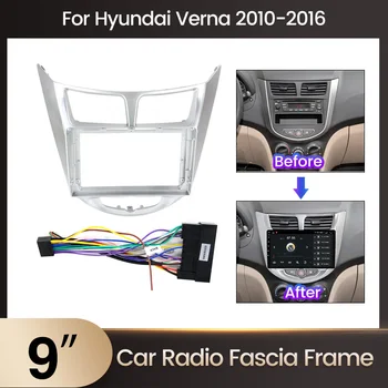 Auto Multimediálne Video Prehrávač Rám Rádio Panel Na Stenu Pre Hyundai Solaris Verna 2010-2016 Pre Hyundai Solaris 2 Verna 2016-2020