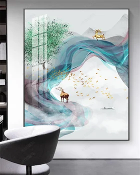 beibehang Prispôsobené Nová Čínska Moderné Svetlo Luxusné Umenie Abstraktné Šírku Vchodu Dekorácia Tapeta na stenu papiere domova