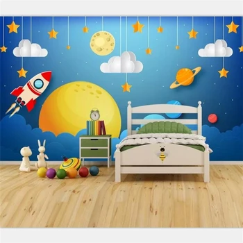 beibehang Tapety vlastné veľké high-end fantasy priestor astronaut kreslených pozadí steny detskej izby pozadí na stenu