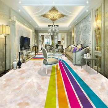 beibehang Vlastné 3d nástenné maľby módne farebné línie, obývacia izba, kúpeľňa 3D dlažby maľovanie, tapety samolepiace