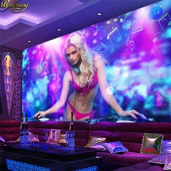 beibehang Vlastné foto tapety 3D veľké nástenné samolepky na stenu v pohode nočných klubov osobnosť DJ krásy bar KTV pozadie