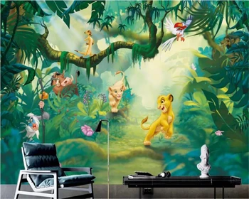 beibehang Vlastné steny papiere domova vinyl na stenu HD cartoon zvierat lese tapetu pozadia pre deti izba abstraktných de parede 3d