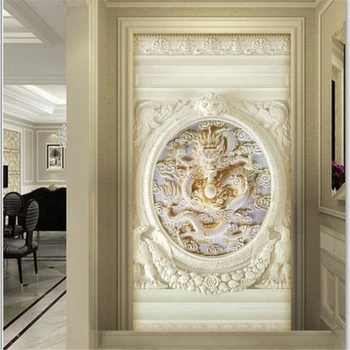 beibehang vlastnú tapetu 3D photo nástenná maľba Európskej dragon plastický vstupnej chodby papier pozadí steny obývacia izba 3d tapety