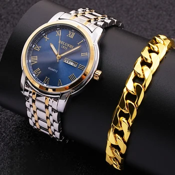 BELUSHI Business Pánske Hodinky Top Značky Luxusné Zlaté Veľké Dial Svetelný Muž náramkové hodinky Vodotesné Quartz Zlaté Hodinky Mužov 2022