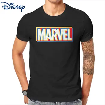 Bežné Disney Ofsetová Tlač Marvel Logo T-Shirts Mužov Posádky Krku Bavlnené Tričká Krátky Rukáv Tees Strany Oblečenie