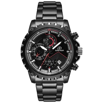 Bincada značky pánske hodinky vodotesné elektronické hodinky plne automatické non-mechanické pánske hodinky v pohode tri-oko dizajn šťavy dia