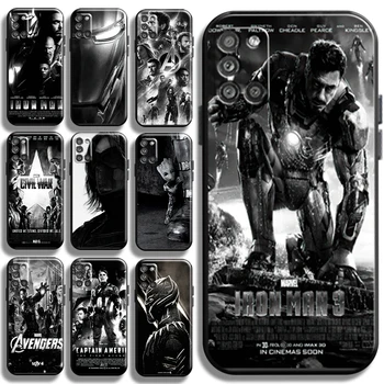 Black Avengers Pre Samsung Galaxy A31 A31 5G Telefón Prípade Funda Carcasa Kryt Plnú Ochranu TPU Kvapaliny Kremíka Mäkké Shockproof