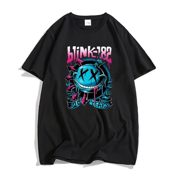 Blink-182 20 Rokov, T-shirts Punková Kapela Príťažlivých MUŽOV 100% Bavlna Mikina T Košele Estetické Harajuku Tshirts Manga Grafické Tees