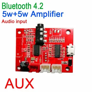 Bluetooth 4.2 prijímač, Zosilňovač Audio Rada 5W+5W Stereo AUX 3.7-5V MP3, WMA, APE, FLAC, WAV prehrávač