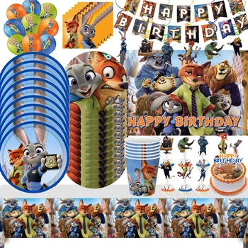 Blázon Zootopia Cartoon Fox Králik Narodeninovej Party Dekorácie Banner Balóny Cake Zdobenie Dieťa Favorate Strana Navrhne Sprcha
