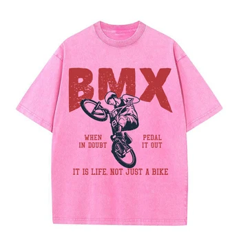 Bmx Je To Život, Nie Len Na Bicykli Roztomilý Grafiky Mens Topy Bavlnené Tričko V Lete Streetwear Oblečenie Móda Nadrozmerná Crewneck-T-Shirts