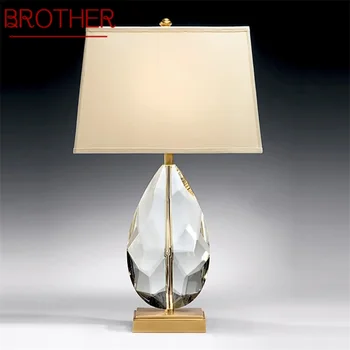 BRAT Stmievač stolná Lampa Moderné LED Crystal Zlatý Stôl Svetlo Luxusné Dekoračné pre Domáce lôžková Izba