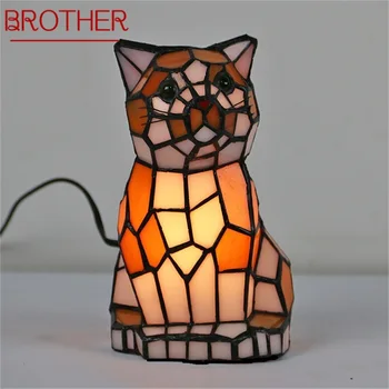 BRAT Tiffany Stolové Lampy, Moderné LED Psa Tieni Stôl Svetlo Kreatívne pre Domáce Dekorácie Posteli