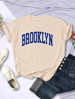 Brooklyn New York City List Žien Tričko Šport Bežné Tričko Lete Gotický Športové Oblečenie Priedušná Crewneck Krátky Rukáv