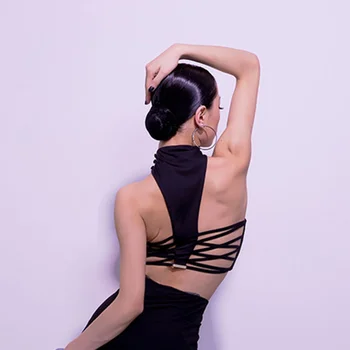 Callor a bez Rukávov Kvet Dizajn Žena latinskej Tanca Topy pre Ženy Šaty Súťaže Spoločenský Tanec Kostým YD59