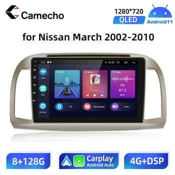 Camecho 2 Din autorádia Android Multimediálny Prijímač pre Nissan Marca Micra 2002 - 2010 Auto Carplay GPS 4G LTE Žiadne DVD
