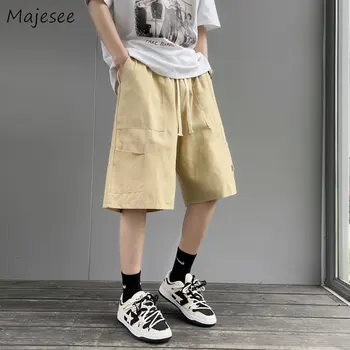 Cargo Šortky Mužov Americkej Retro Streetwear Teens Neforemné M-3XL Šnúrkou Oblečenie Hip Hop Minimalistický Harajuku Nohavice Letné Nové