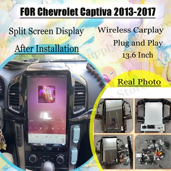 Carplay Tesla 256G 2 Din Rádio Stereo Rekordér Android Pre Chevrolet Captiva 2013 2014 2015 2016 2017 GPS Prehrávač Audio Vedúci Jednotky