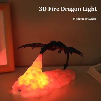 Chlapec Darček 3D Vytlačené Dragon Nočné Svetlo LED Svietidlá, Vianočné Darčeky pre Deti Výrobkov pre Domácnosť, Fire Dragon Ice Dragon Dekoratívne