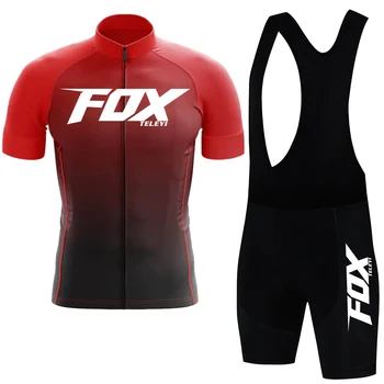 Cyklistické Oblečenie/Quick-Dry Mtb Bike Jersey Set/Požičovňa Cyle Oblečenie Nosiť Roupa Ciclismo Letné Cyklistické Sady Mens Red FOX TELEYI
