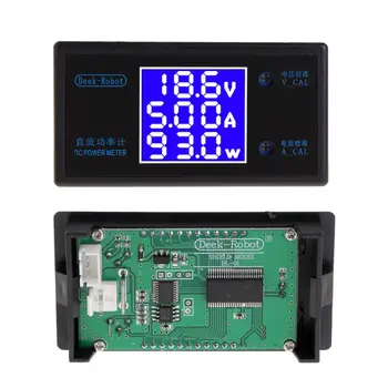 DC 0-50 5A 250W Voltmeter Ammeter Wattmeter LCD Panel Napätie Amp Power Meter