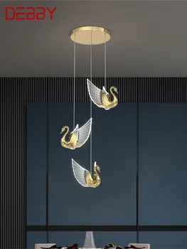 DEBBY Nordic Prívesok Svetlo Tvorivé Swan Luster Visí Lampa Moderného Zariadenia pre život Jedáleň