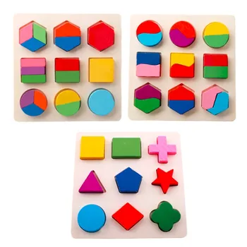 Deti Drevené Vzdelávania Geometrie Vzdelávacie Hračky Puzzle Detí Raného Vzdelávania 3D Tvary Dreva Skladačka Puzzle, Hračky pre deti