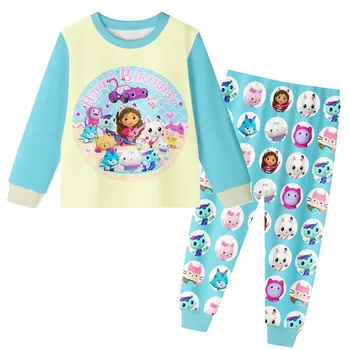 Deti Oblečenie Dievčatá Cartoon Gabby je domček pre bábiky Cosplay Tričko Topy a Nohavice, Súpravy Dlhý Rukáv Oblečenie Detí, Narodeniny Oblečenie