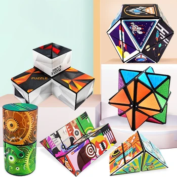 Detské 3D Geometrické Magnetické Magic Cube Nekonečné Flip Inteligencie Puzzle Dekompresný Hračka Priestor Magic Cube Pre Deti