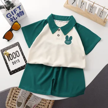 Detské Oblečenie 2023 Deti Oblečenie Sady Polo Shirts+šortky Školy Obleky pre Deti Chlapci Dievčatá Tepláky Lete Batoľa Oblečenie