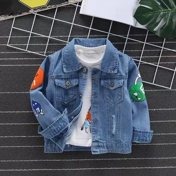 Detské Oblečenie Chlapčenské Denim Jacket 2023 Jar a na Jeseň Nové Deti 