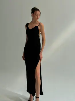 dlhé šaty pre ženy 2023 dámske Letné Elegantná Košieľka Šaty Dlhé Šaty Sexy Backless Štrbinou Šaty, Šaty, sukne, Prezervatívy