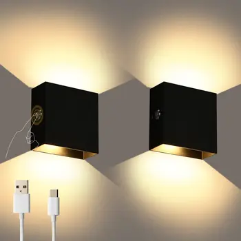 Dobíjacie USB Wall Sconce svetlá Dotyk Stmievanie Magnetické LED Nástenné Svietidlo Pre Nočné chodby, Schodisko