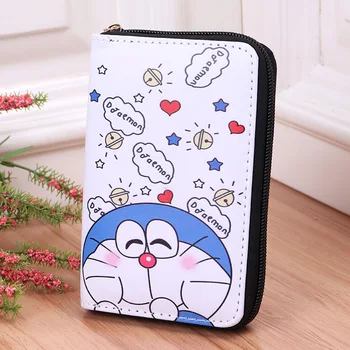 Doraemon je nové peňaženky cartoon držiteľa karty roztomilý zips pu multi priestoru pre chlapcov a dievčatá študent mince kabelku spojka