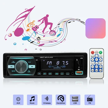 Dotykový Hudobný Prehrávač MP3, USB Port, Car Audio Prijímače so 7 Farebnými Svetlami Auta Multimediálny Prehrávač Bluetooth-kompatibilné