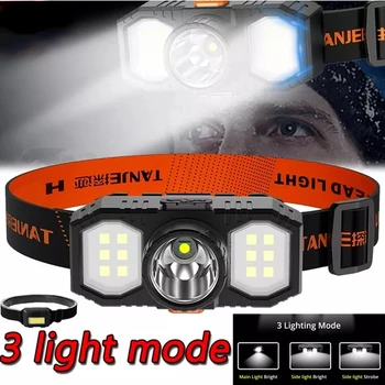 Duálny Zdroj Svetla Nabíjateľná LED Svetlomet 3 Režimy Nepremokavé KLASU Mini Baterka Vonkajšie Osvetlenie Camping Nástroj Prežitia
