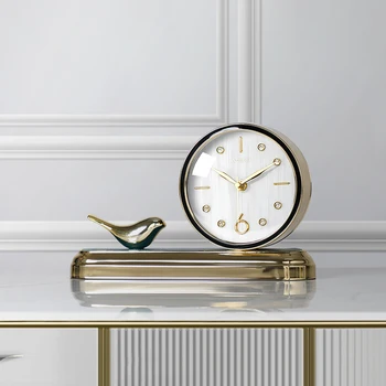 Európska módne luxusné art stôl hodiny kreatívne hodiny ozdoby domov obývacia izba tabuľka vták kovové hodiny.